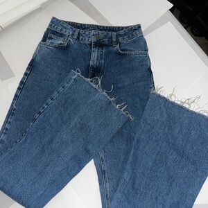 Blue Flare Wide Leg Jeans